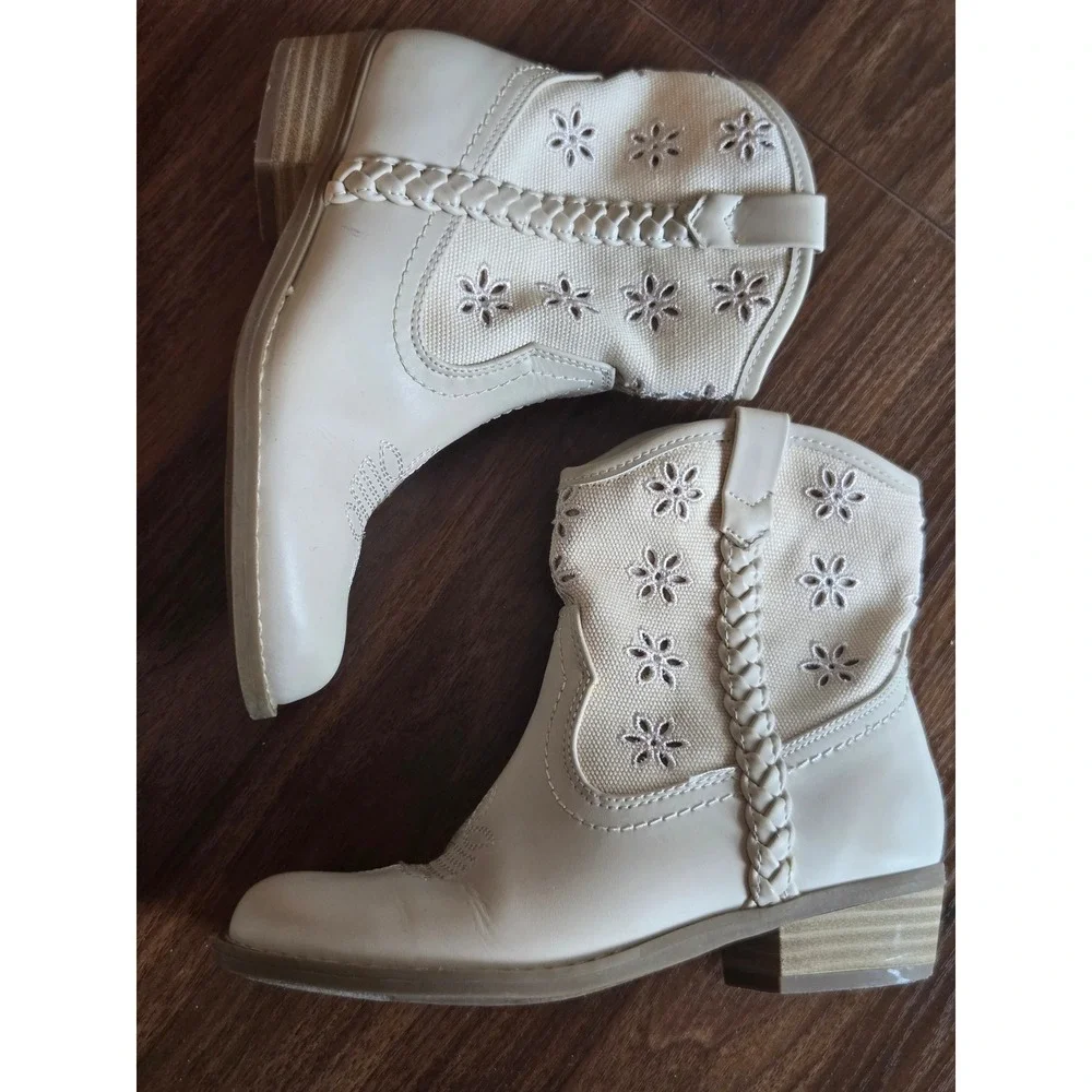 Dolce Vita Lucia Faux Leather Embroidered Cowboy Boots Western Ankle Booties 13c